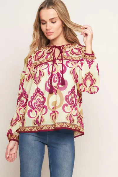 Truedames Fusion Groove Woven Top In Multi