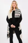 Truedames Fuzzy Aztec Pattern Vest In Black