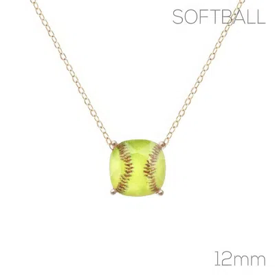 Truedames Gameday Baseball Softball Necklace In Gold