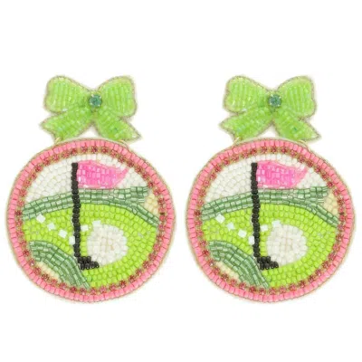 Truedames Gameday Golf Theme Post Earrings In Multi