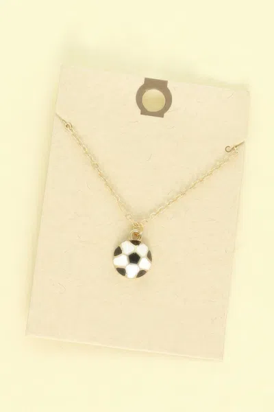 Truedames Gameday Sports Theme Pendant Necklace In White