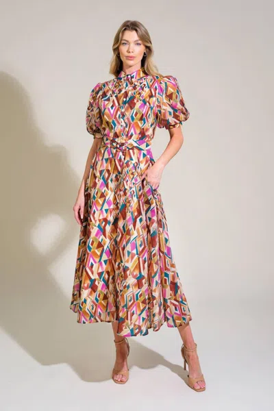 Truedames Garden Harmony Woven Midi Dress In Multi