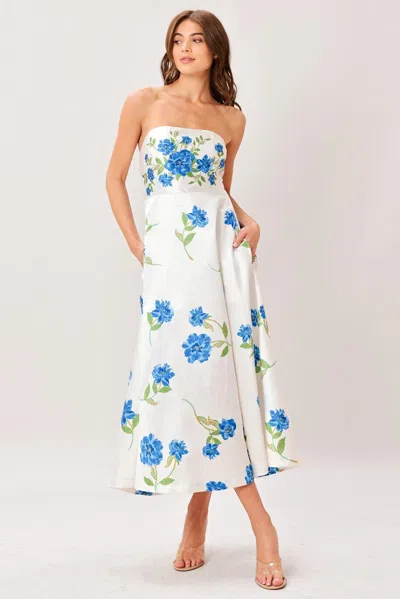 Truedames Garden Muse Woven Midi Dress In Multi