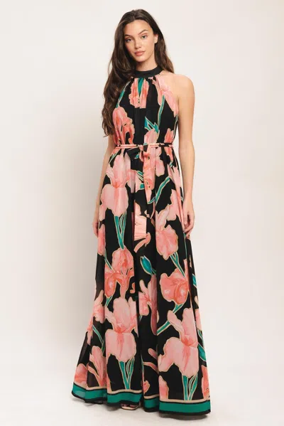 Truedames Garden Noir Woven Maxi Dress In Multi