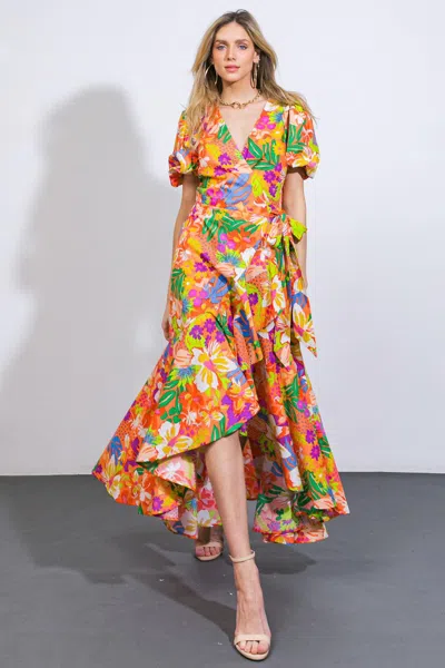 Truedames Garden Of Life Woven Midi Dress In Multi