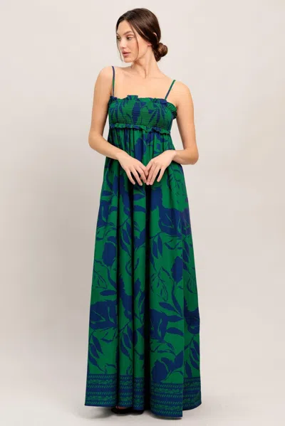 Truedames Garden Path Woven Maxi Dress In Green