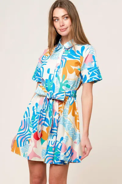 Truedames Garden Social Woven Mini Dress In Multi