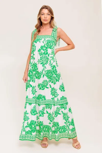 Truedames Garden Tales Woven Maxi Dress In Green