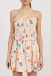 Truedames Gathered Poplin Min Dress In Multi