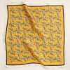 Truedames Geometric Knot Printed Square Silky Satin Scarf In Gold