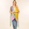 Truedames Geometric Patchwork Pattern Open Front Long Kimono Poncho In Multi