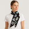 Truedames Geometric Square Horse Pattern Printed Twilly Skinny Scarf In Black