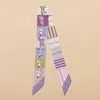Truedames Geometric Square Horse Pattern Printed Twilly Skinny Scarf In Purple