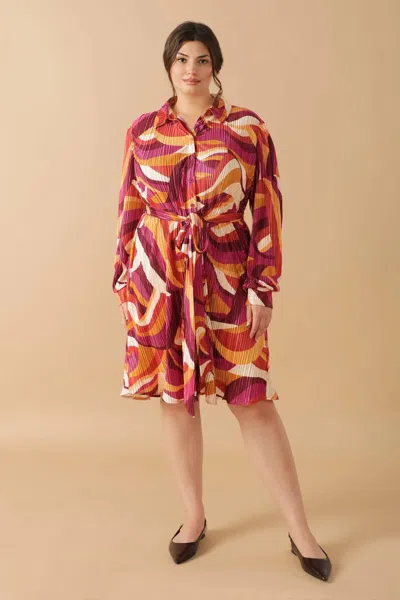 Truedames Get On Board Woven Plisse Mini Dress In Multi