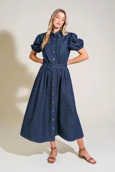 Truedames Get The Look Denim Midi Dress In Blue