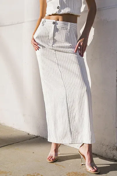 Truedames Get To The Point Woven Midi Skirt In White