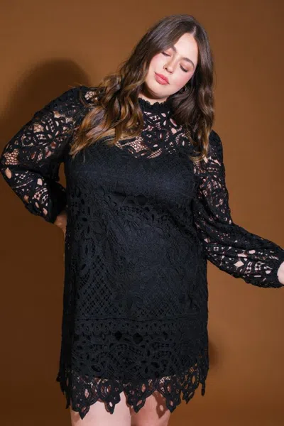 Truedames Getting Started Woven Lace Mini Dress In Black