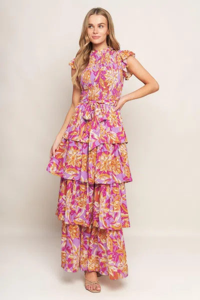Truedames Getting Started Woven Midi Dress In Purple