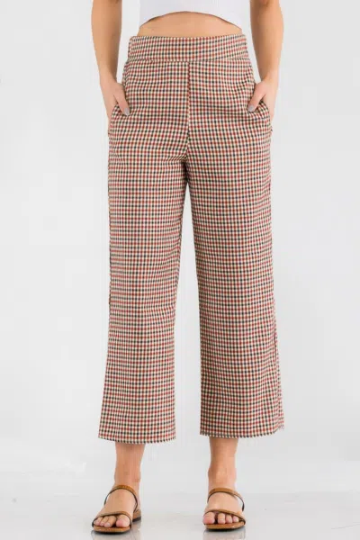 Truedames Gingham High Waist Pants In Multi