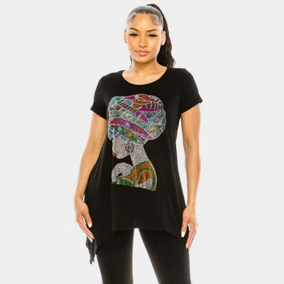 Truedames Girl Crystal Embellished Top In Black