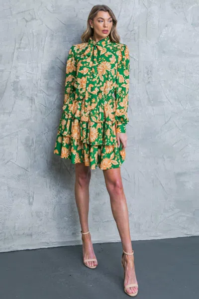 Truedames Girl In Mine Woven Mini Dress In Green