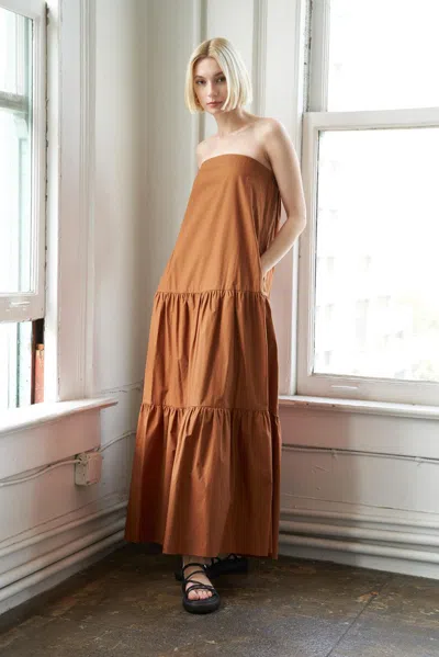 Truedames Girls Just Wanna Have Woven Maxi Dress In Brown