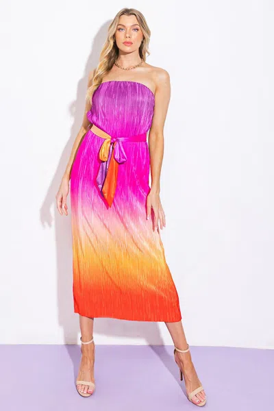 Truedames Give It A Go In Garden Midi Dress In Purple