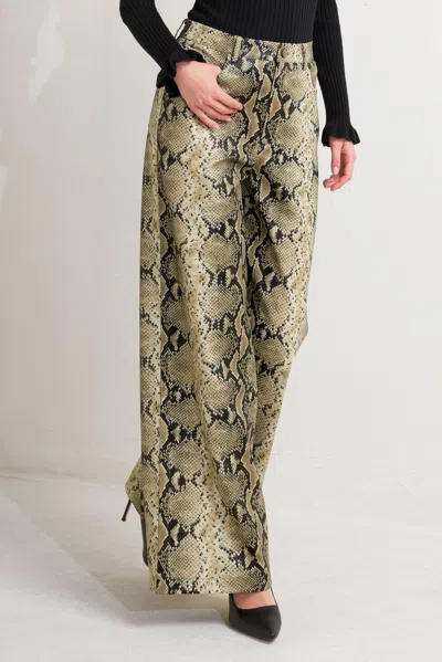 Truedames Glam Venom Faux Leather Pants In Brown