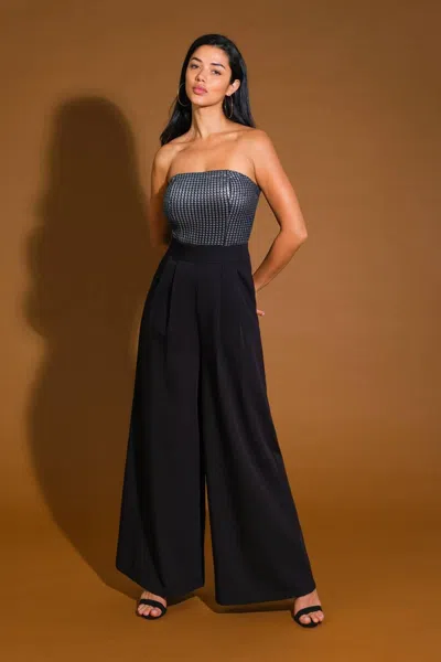 Truedames Glimpse Of Grace Woven Jumpsuit In Black