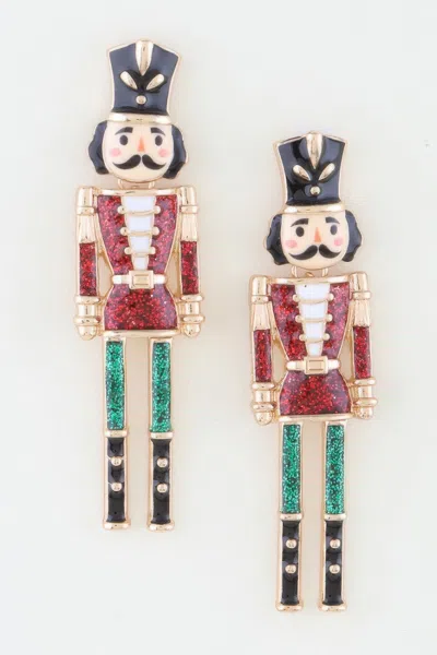 Truedames Glitter Nutcracker Drop Earrings In Multi