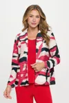 Truedames Glitter Wave Digital Print Jacket In Pink