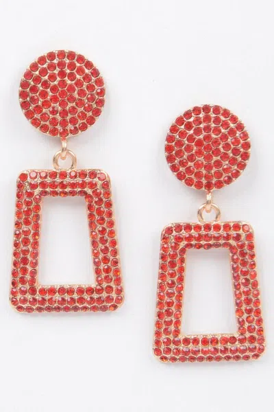 Truedames Glittered Beads Drop Earrings In Red