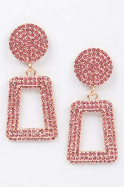 Truedames Glittered Beads Drop Earrings In Pink