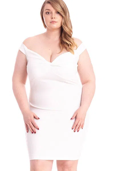 Truedames Glittered Off Shoulder Mini Dress In White