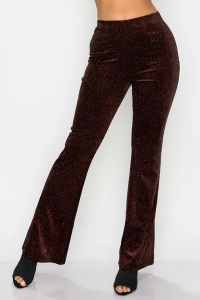 Truedames Glittery Flare High-rise Elastic Pants In Multi