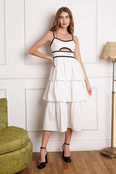 Truedames Go Getter Woven Midi Dress In White