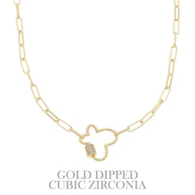 Truedames Gold Plated Butterfly Cutout Pendant Necklace
