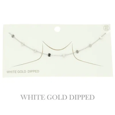 Truedames Gold Plated Disc Chain Link Necklace In Silver