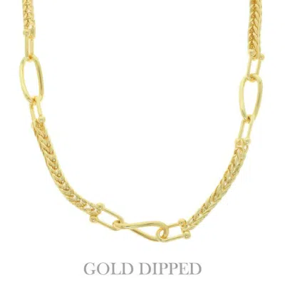 Truedames Gold-plated Oval Link Rope-style Chain Necklace