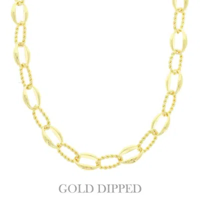 Truedames Gold Plated Textured Chain Necklace