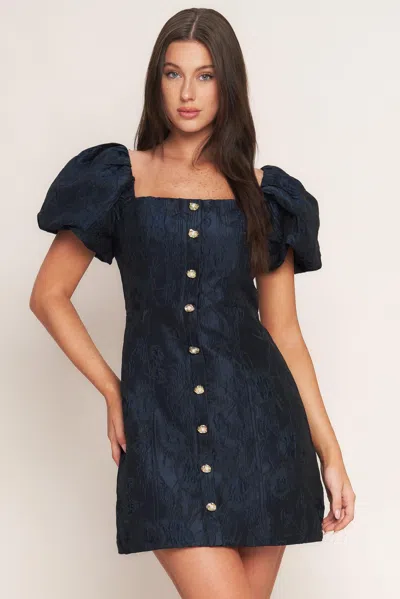 Truedames Golden Moon Woven Mini Dress In Blue