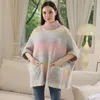 Truedames Gradient Colorful Pullover Sweater In Pink