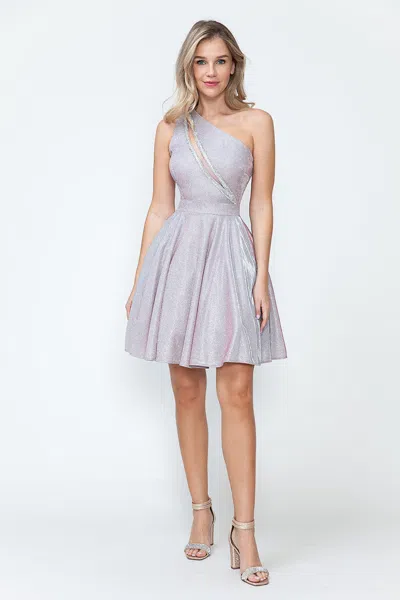Truedames Graduation Dress Asymmetrical One Shoulder Dress In Blue