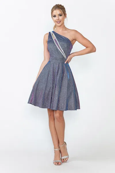 Truedames Graduation Dress Asymmetrical One Shoulder Dress In Purple