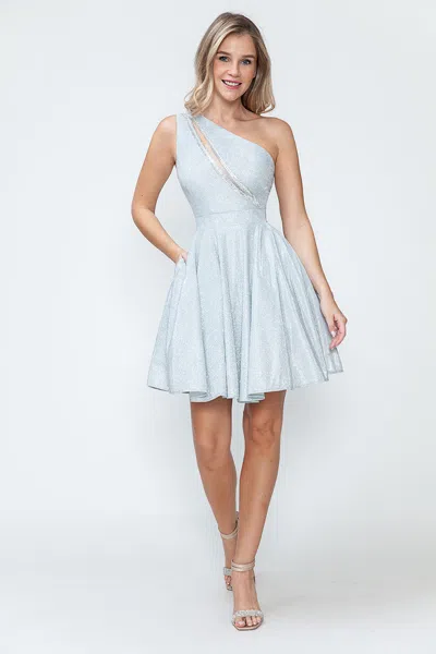 Truedames Graduation Dress Asymmetrical One Shoulder Dress In Blue