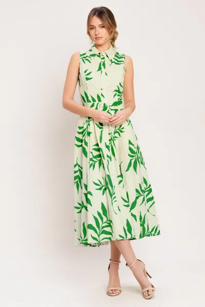 Truedames Green Daydream Woven Midi Dress