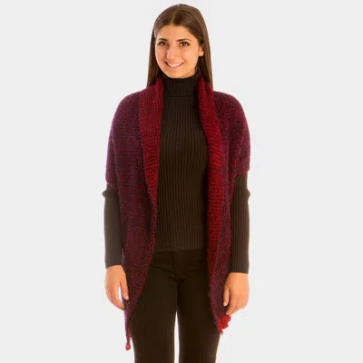 Truedames Half Sleeve Knit Cardigan In Red