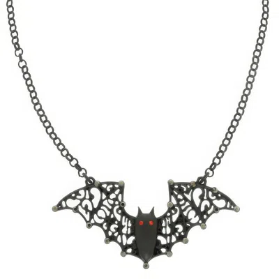 Truedames Halloween Bat Pendant Chain Necklace In Black