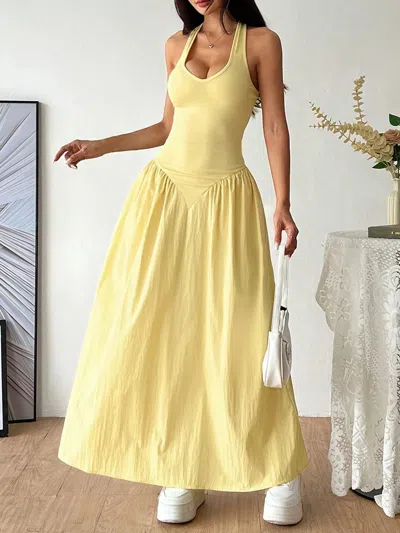 Truedames Halter Neck Maxi Dress In Yellow
