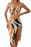 Truedames Halter Two Pieces Cross Back Knot Wrap Swimsuit In Multi
